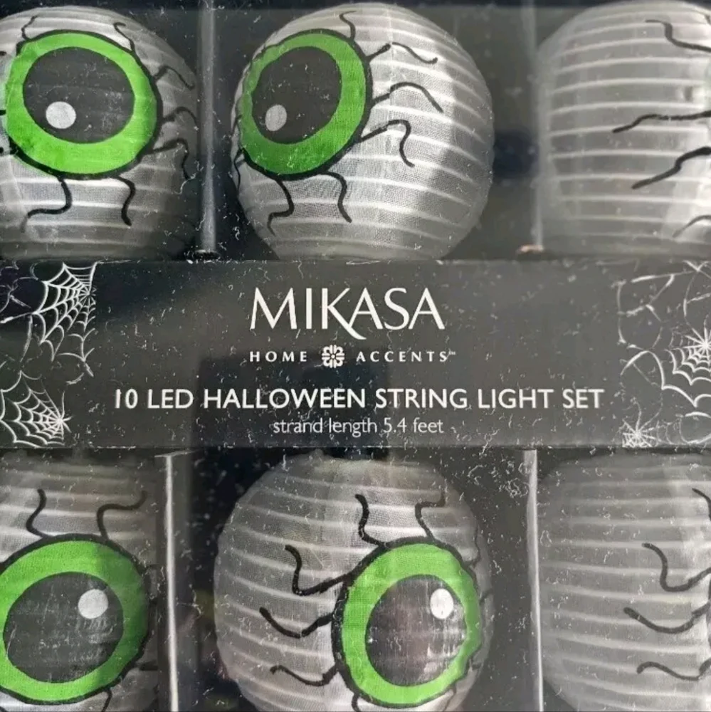 MIKASA Halloween Eyeball Lantern LED String Lights NEW